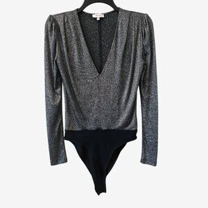 Reiss Rosie Metallic Bodysuit, size XS